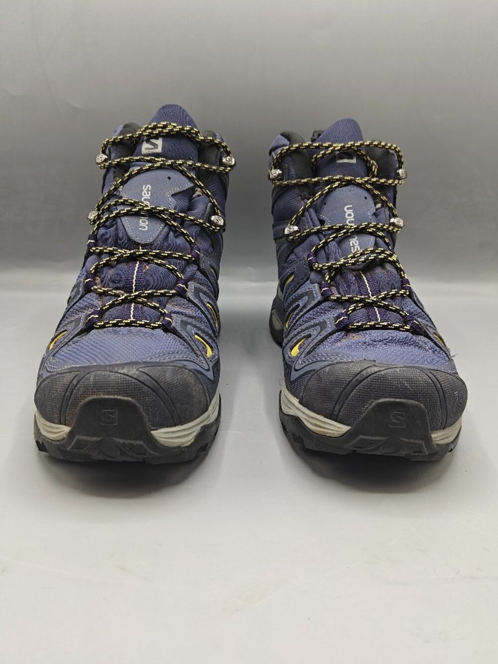 Salomon X Ultra 3 Mid GTX Boots Women’s 8 Blue / Lime Waterproof Hike Snow - Picture 2 of 12